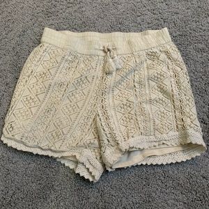 Wonder Nation-Girls-Size XL (14/16)- Macramé Knit Shorts w/ Tassel Drawstrings